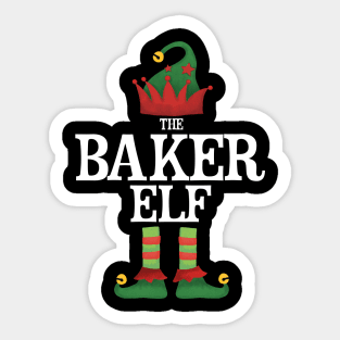 Baker Elf Matching Family Group Christmas Party Pajamas Sticker